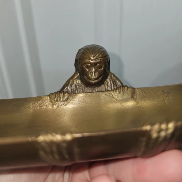 Vintage Dango Pen Tray, Bronze Monkey Pen Holder - Picture 11 of 11